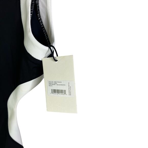 Staud Sea Swimsuit Womens S Black/White Dolce One Piece Side Cutout NWT - Picture 8 of 14